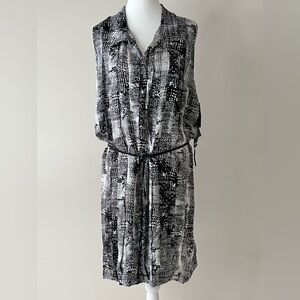 Edun NWT Black & White Belted Shirt Dress